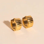 Scalloped Super Chunky Huggie Hoop Earrings by Oh Clementine