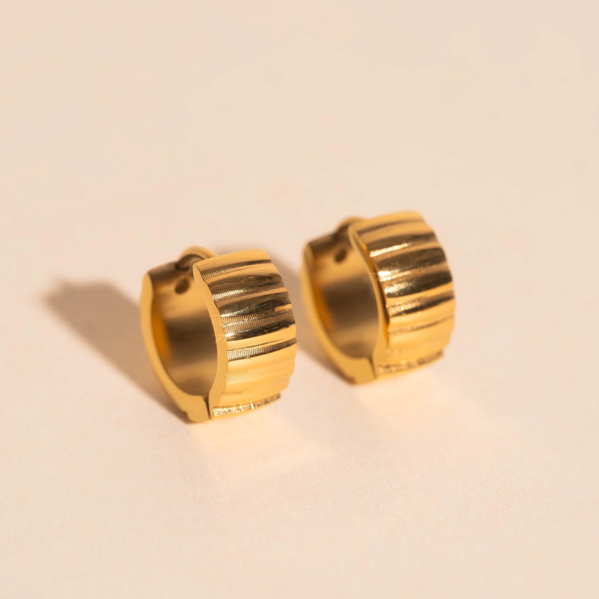 Scalloped Super Chunky Huggie Hoop Earrings by Oh Clementine