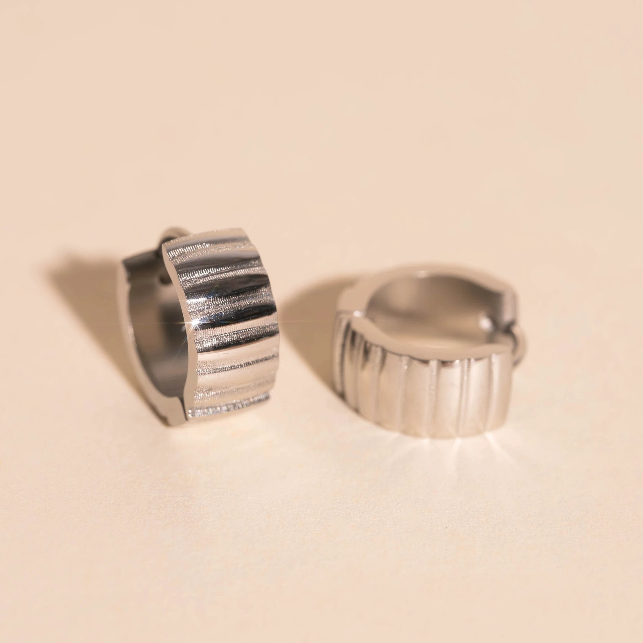 Scalloped Super Chunky Huggie Hoop Earrings by Oh Clementine