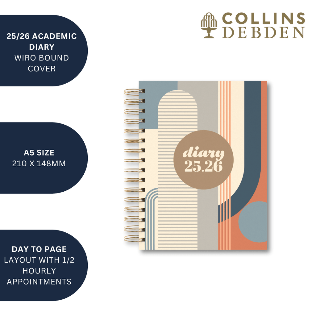 Scandi - A5 Day - to - Page Mid/Academic Year Diary Planner 2025 - 2026