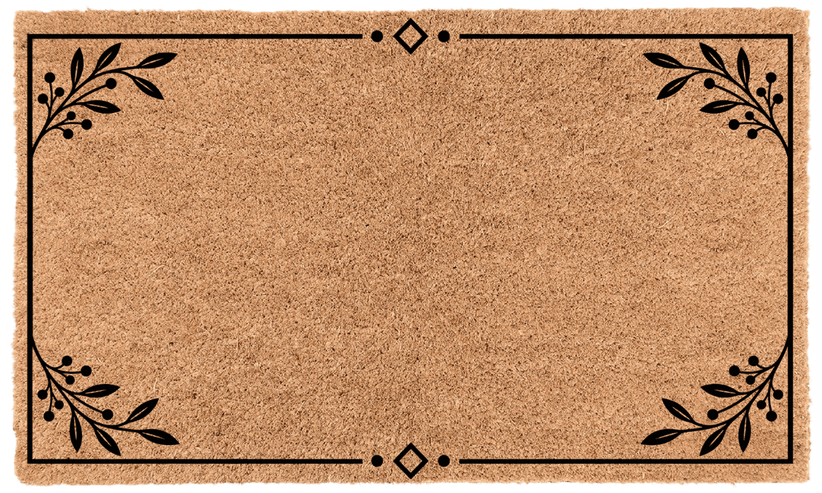 Scandinavian Border Personalized Coir Mat La Vie Bien Scandinavian Border Personalized Coir Mat
