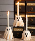 Scared Ghost Candlestick | Halloween Decor | Bethany Lowe Halloween Lanterns & Luminaries La Vie Bien Scared Ghost Candlestick | Halloween Decor | Bethany Lowe