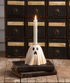 Scared Ghost Candlestick | Halloween Decor | Bethany Lowe Halloween Lanterns & Luminaries La Vie Bien Scared Ghost Candlestick | Halloween Decor | Bethany Lowe