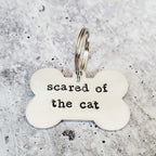 SCARED OF THE CAT Bone - Shaped Pet Tag Pet Tags La Vie Bien SCARED OF THE CAT Bone - Shaped Pet Tag