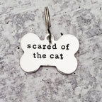 SCARED OF THE CAT Bone - Shaped Pet Tag Pet Tags La Vie Bien SCARED OF THE CAT Bone - Shaped Pet Tag