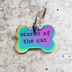 SCARED OF THE CAT Bone - Shaped Pet Tag Pet Tags La Vie Bien SCARED OF THE CAT Bone - Shaped Pet Tag