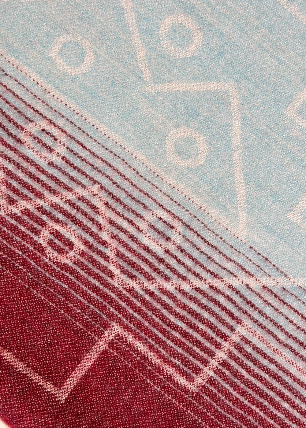 SCARF - Baby Alpaca burgundy / light blue by JAVIERA VARAS STUDIO