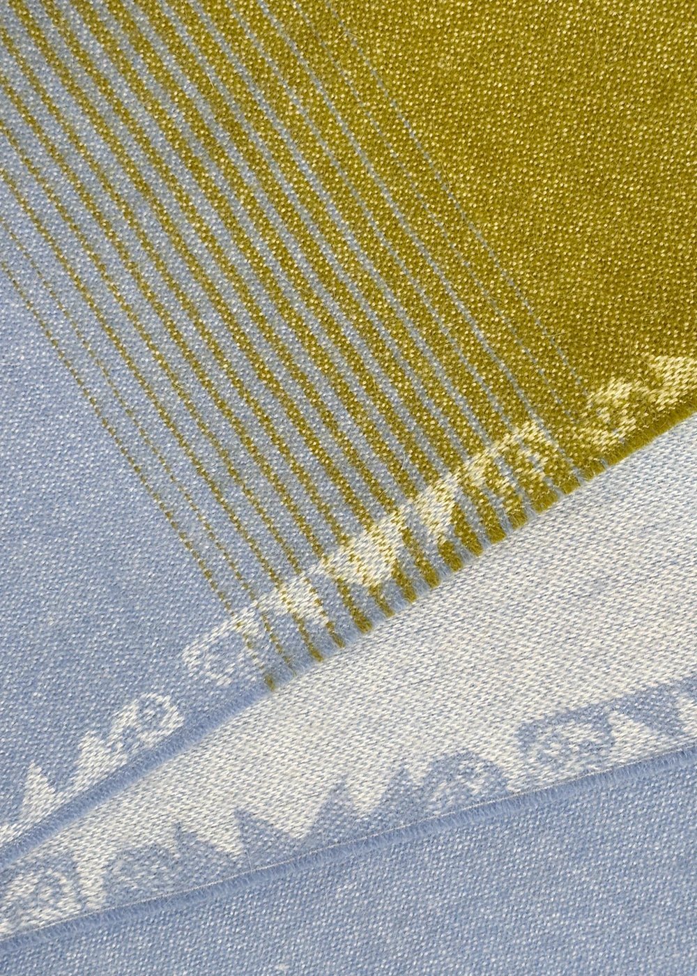 SCARF - Baby Alpaca moss green / light blue by JAVIERA VARAS STUDIO