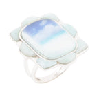 Scenic Beach Blue Larimar and Sterling Silver Ring Rings La Vie Bien Scenic Beach Blue Larimar and Sterling Silver Ring