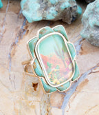 Scenic Desert Sedona Blue Turquoise Golden Ring by Barse Jewelry