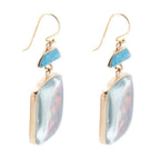 Scenic Dark Florals Blue Apatite Golden Drop Earrings by Barse Jewelry