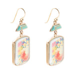 Scenic Floral Blue Turquoise Golden Earrings Earrings La Vie Bien Scenic Floral Blue Turquoise Golden Earrings