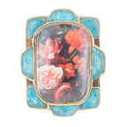 Scenic Red Florals Blue Apatite Golden Statement Ring Rings La Vie Bien Scenic Red Florals Blue Apatite Golden Statement Ring