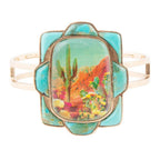 Scenic Sedona Blue Turquoise and Golden Cuff Bracelet by Barse Jewelry