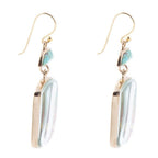 Scenic Sedona Desert Blue Turquoise Golden Drop Earrings by Barse Jewelry