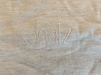 Schatz German "treasure" embroidered Baby jersey bodysuit, newborn gift for German speaking family Baby bodysuit La Vie Bien Schatz German "treasure" embroidered Baby jersey bodysuit, newborn gift for German speaking family