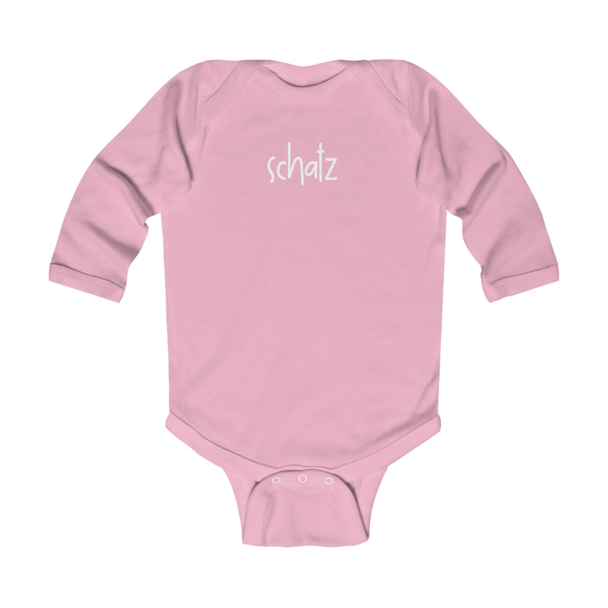 Schatz (treasure, darling) German Script baby bodysuit, long sleeve infant bodysuit Kids clothes La Vie Bien Schatz (treasure, darling) German Script baby bodysuit, long sleeve infant bodysuit