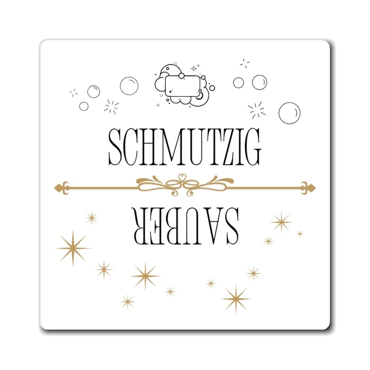 Schmutzig Sauber Refrigerator Magnet, German Clean/Dirty Dish Indicator by Printify