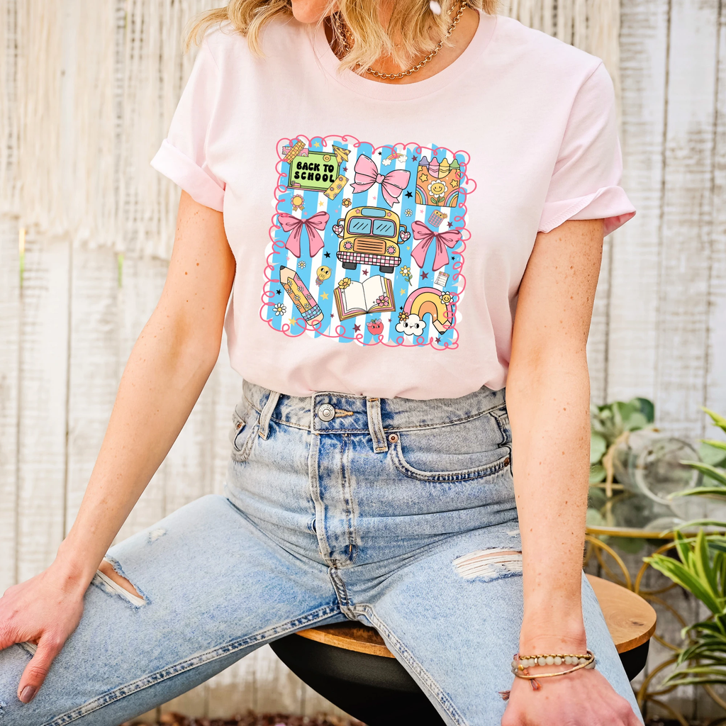 School Bus Back to School adult tee by Benny and Ray Apparel