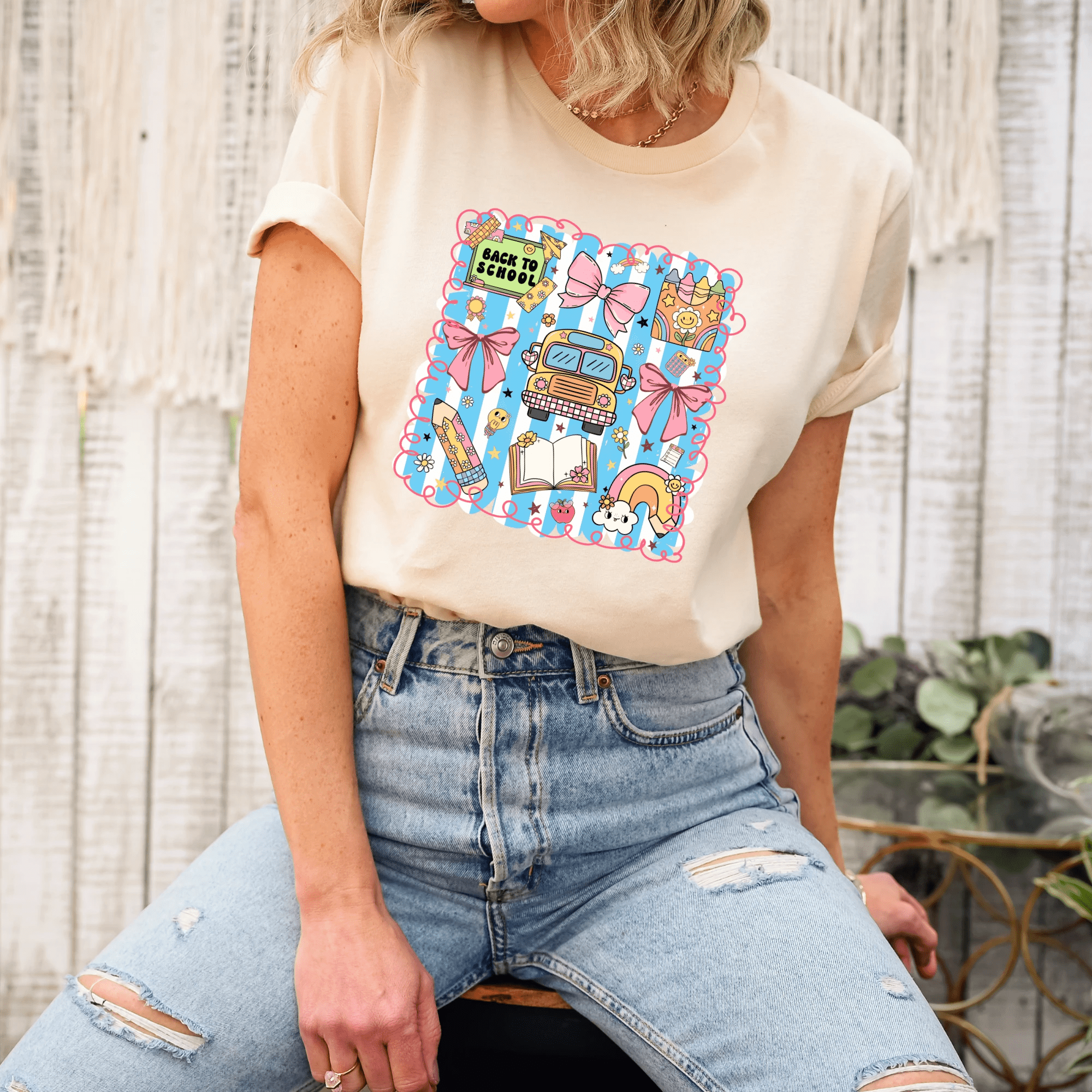 School Bus Back to School adult tee by Benny and Ray Apparel