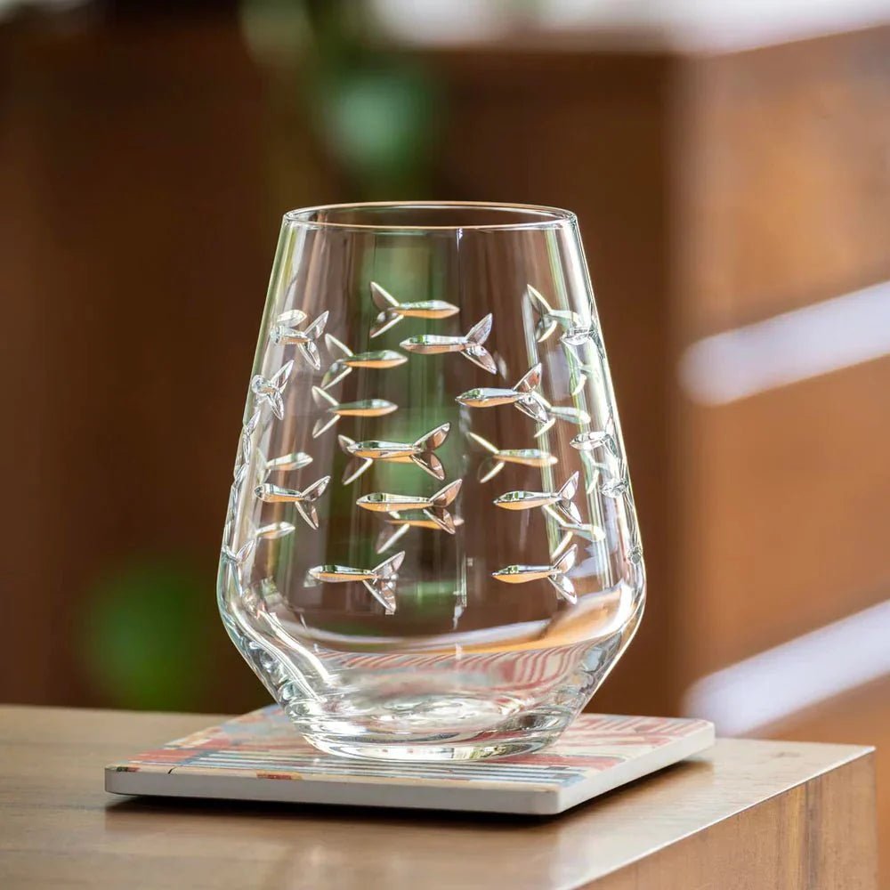 School of Fish Etched Glassware Kitchen Accessories La Vie Bien School of Fish Etched Glassware