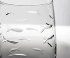 School of Fish Etched Glassware Kitchen Accessories La Vie Bien School of Fish Etched Glassware