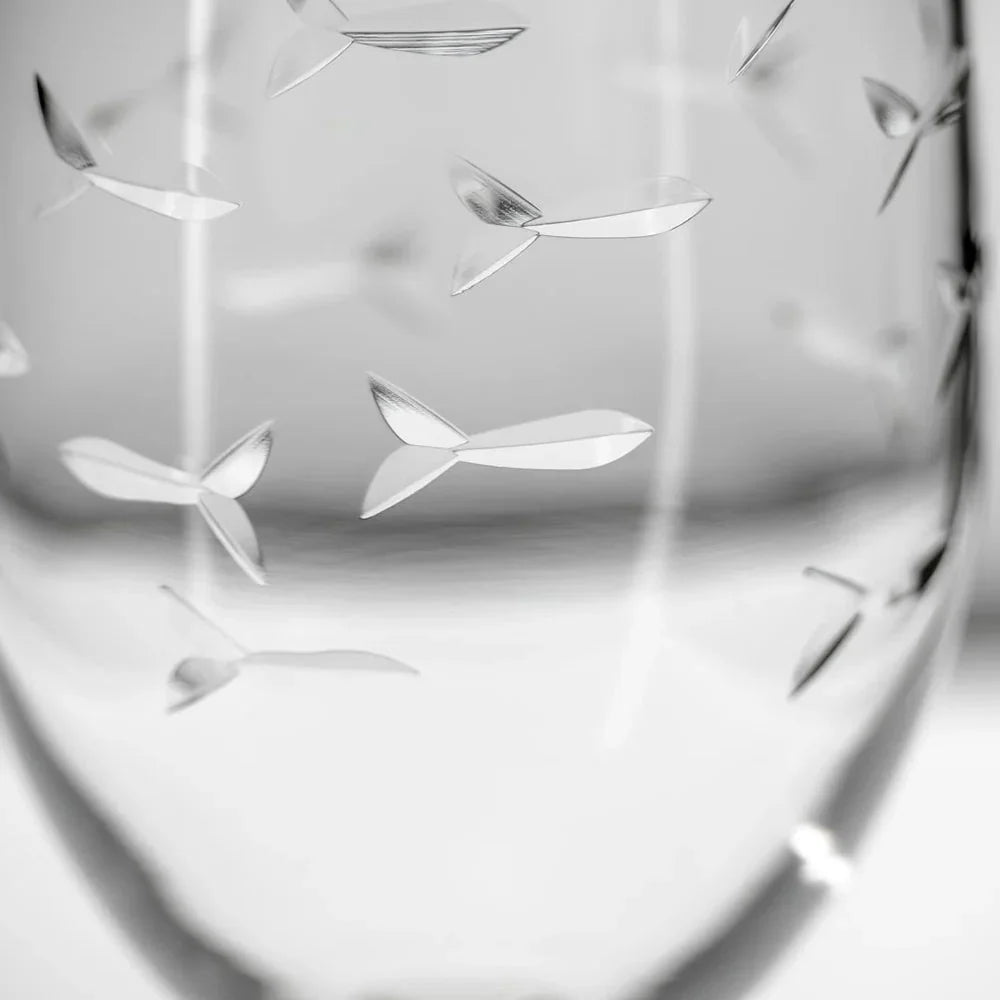 School of Fish Etched Glassware Kitchen Accessories La Vie Bien School of Fish Etched Glassware