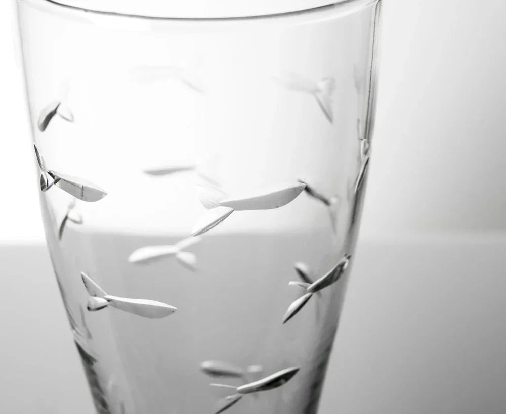 School of Fish Etched Glassware Kitchen Accessories La Vie Bien School of Fish Etched Glassware