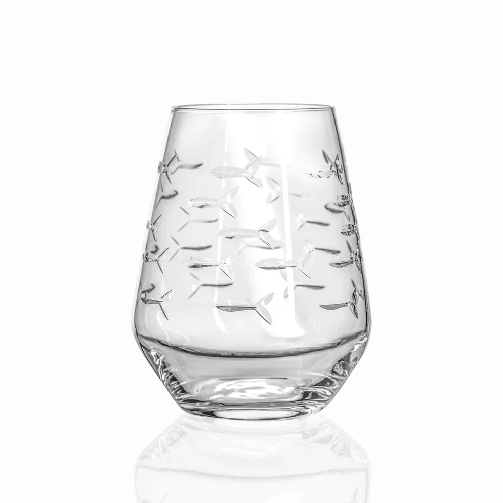 School of Fish Etched Glassware Kitchen Accessories La Vie Bien School of Fish Etched Glassware