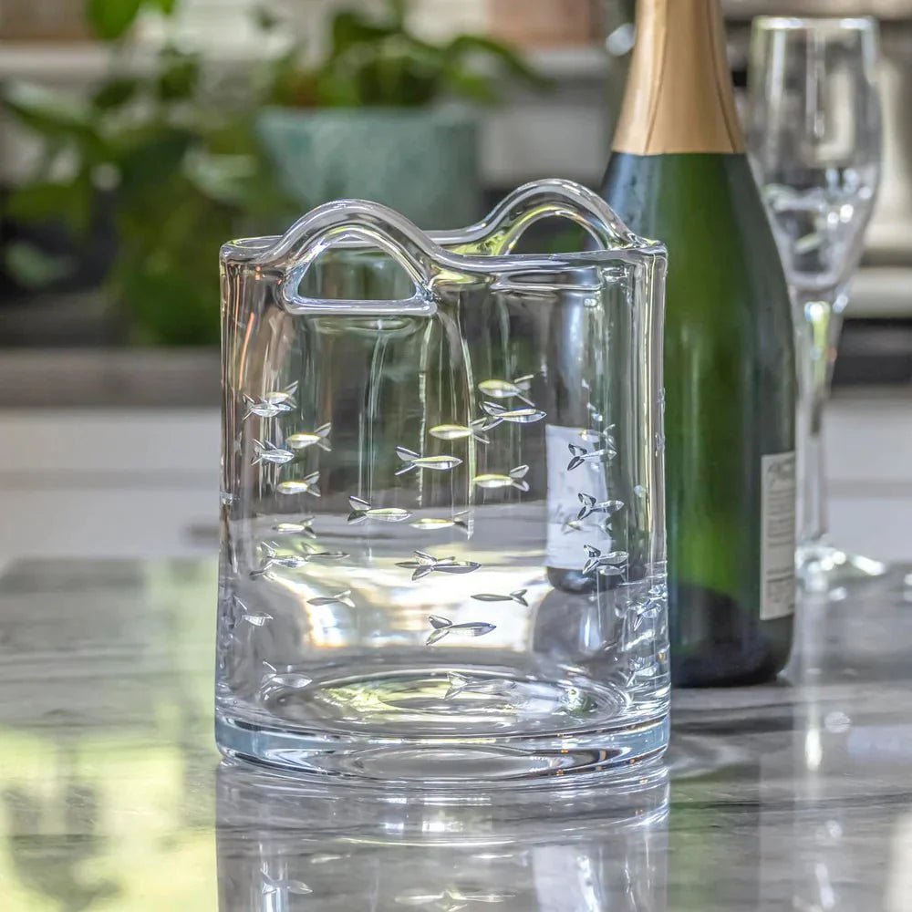 School of Fish Etched Glassware Kitchen Accessories La Vie Bien School of Fish Etched Glassware