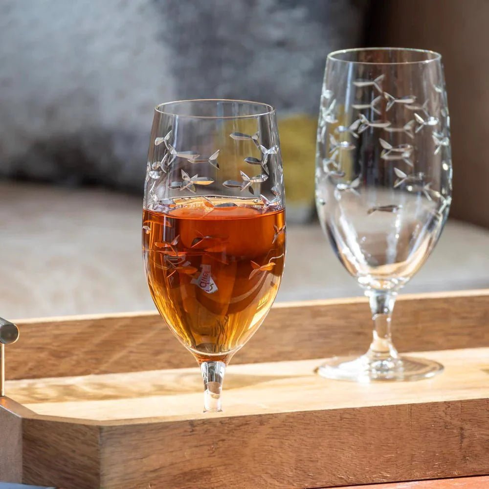 School of Fish Etched Glassware Kitchen Accessories La Vie Bien School of Fish Etched Glassware