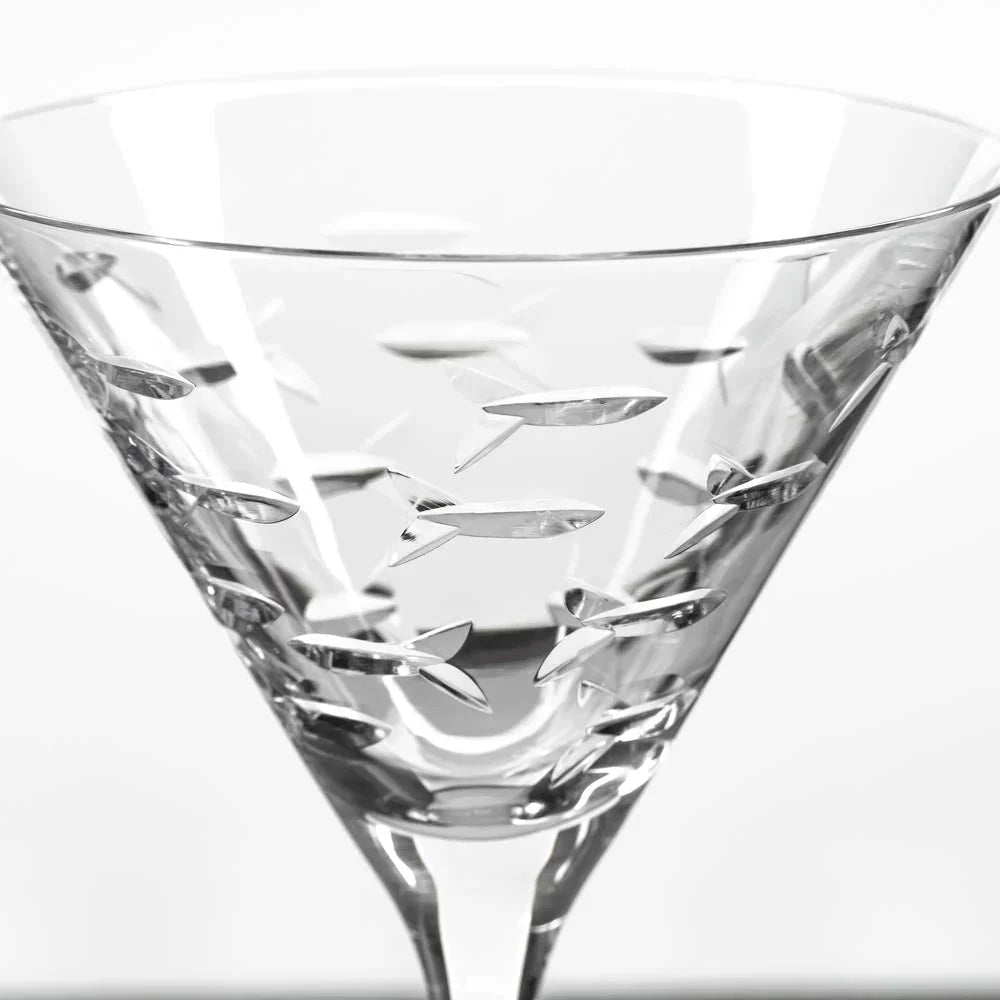 School of Fish Etched Glassware Kitchen Accessories La Vie Bien School of Fish Etched Glassware