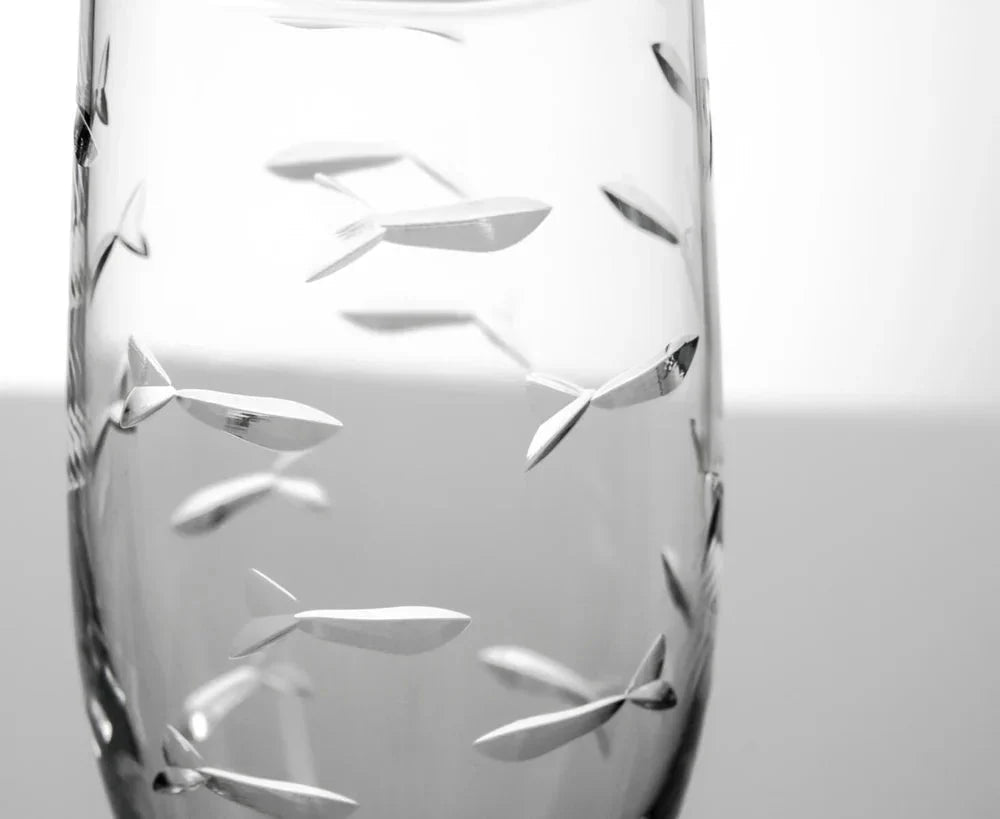 School of Fish Etched Glassware Kitchen Accessories La Vie Bien School of Fish Etched Glassware