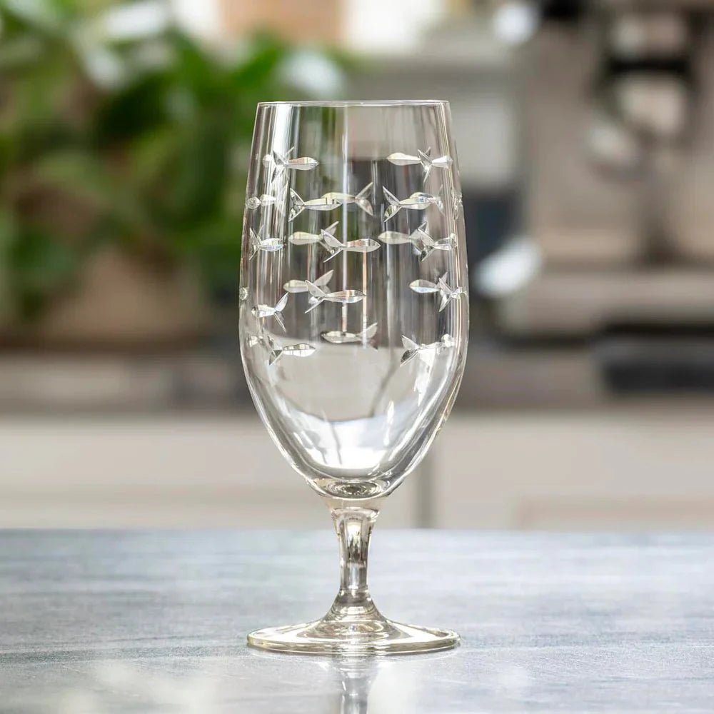 School of Fish Etched Glassware Kitchen Accessories La Vie Bien School of Fish Etched Glassware