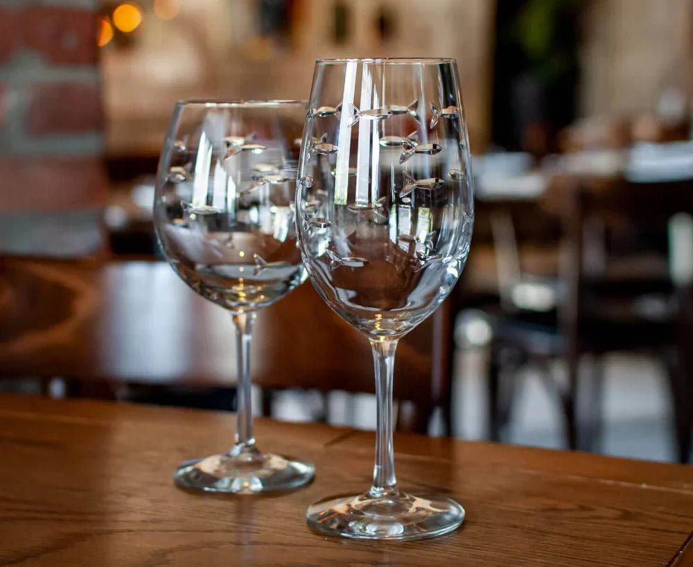 School of Fish Etched Glassware Kitchen Accessories La Vie Bien School of Fish Etched Glassware