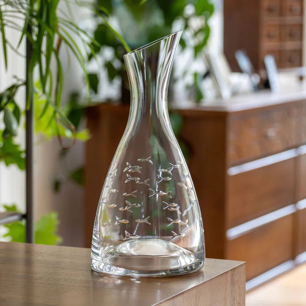 School of Fish Etched Glassware Kitchen Accessories La Vie Bien School of Fish Etched Glassware