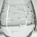 School of Fish Etched Glassware Kitchen Accessories La Vie Bien School of Fish Etched Glassware