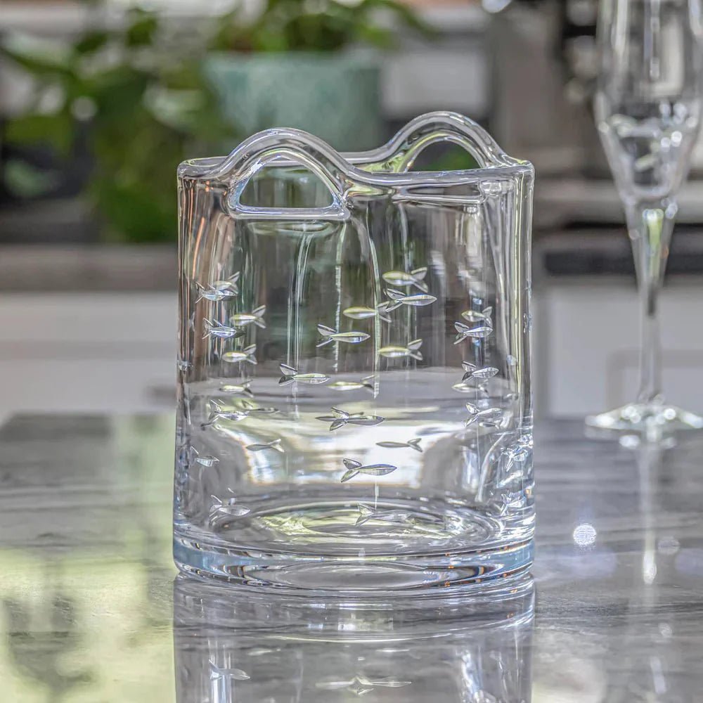School of Fish Etched Glassware Kitchen Accessories La Vie Bien School of Fish Etched Glassware