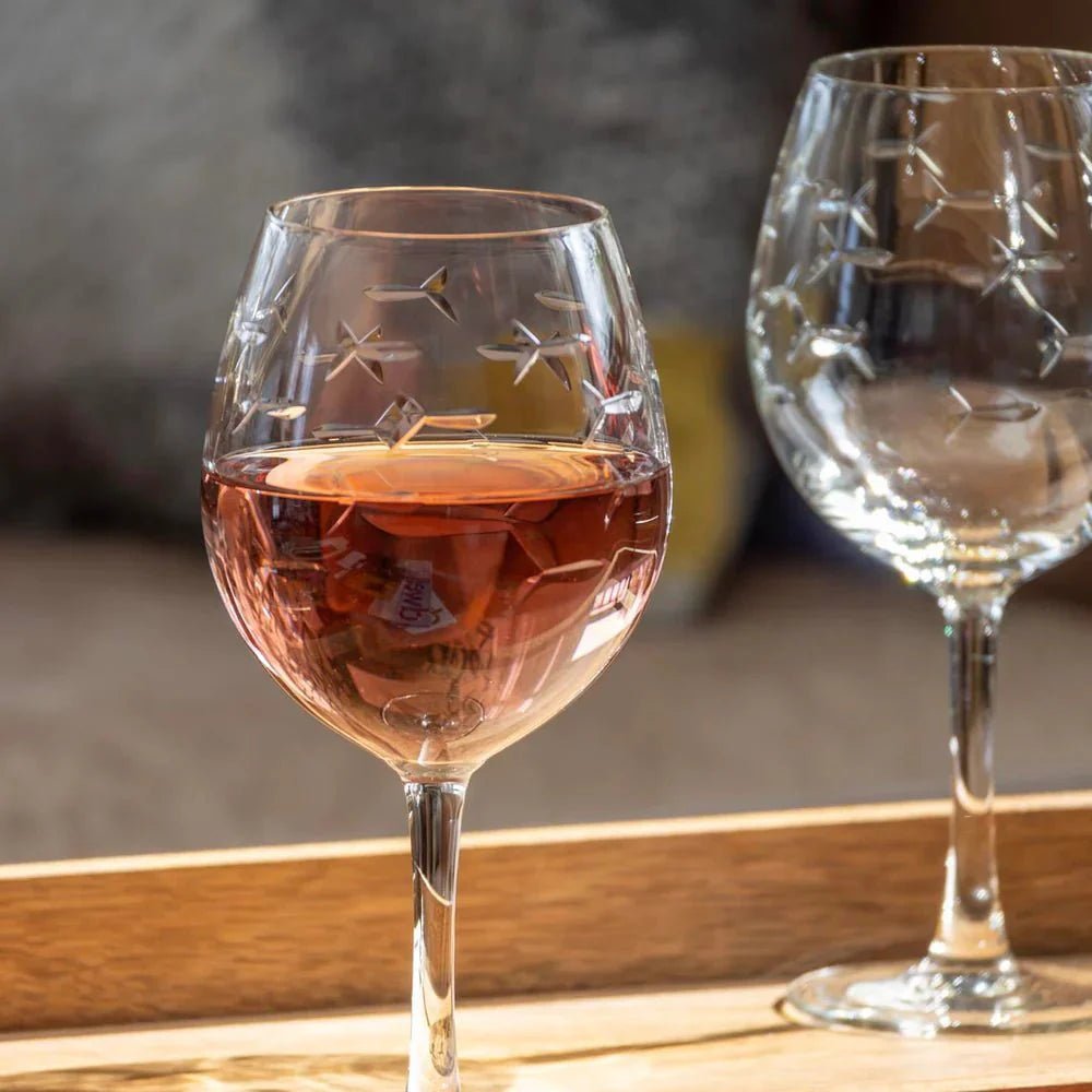 School of Fish Etched Glassware Kitchen Accessories La Vie Bien School of Fish Etched Glassware
