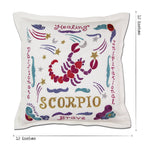 Scorpio Astrology Hand-Embroidered Pillow by Cat Studio