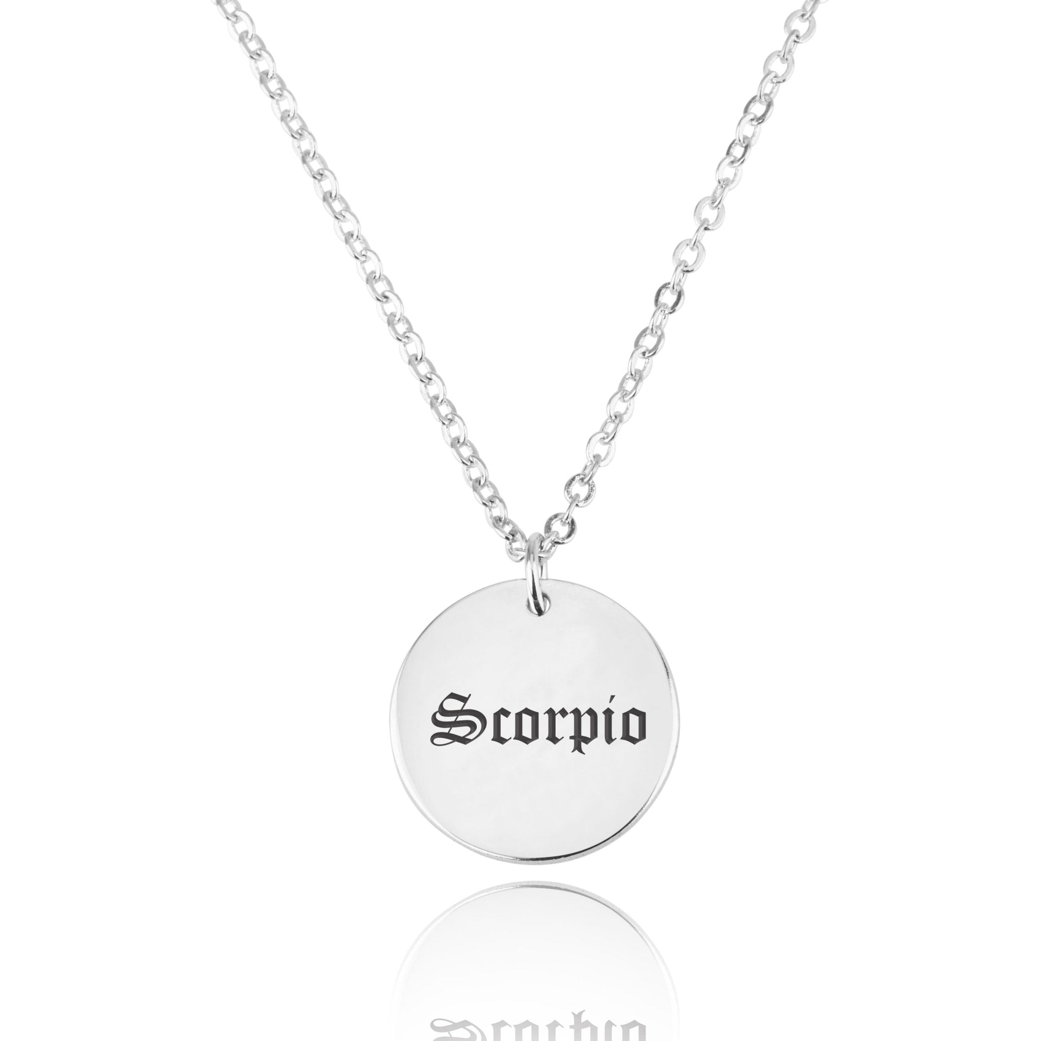 Scorpio Script Disk Necklace La Vie Bien Scorpio Script Disk Necklace
