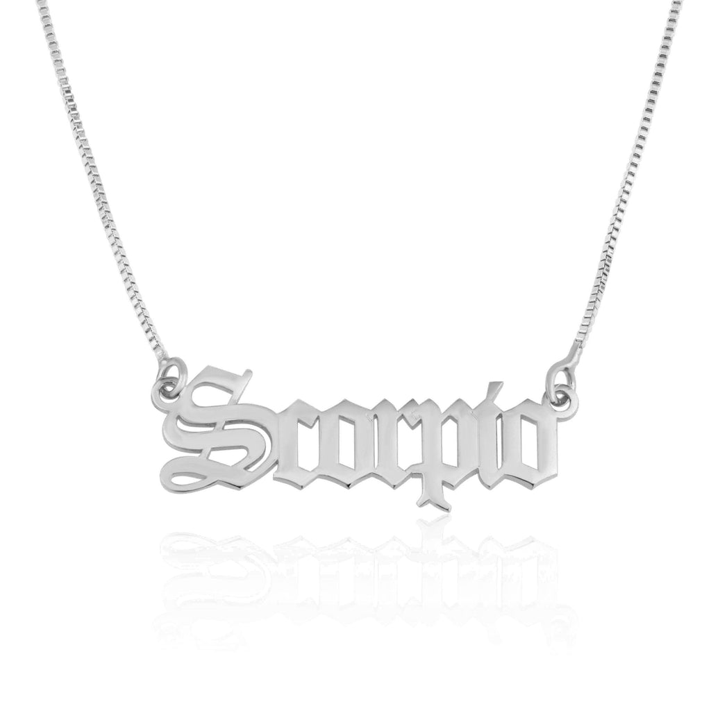 Scorpio Script Necklace La Vie Bien Scorpio Script Necklace