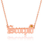 Scorpio Script Necklace With Swarovski Birthstone La Vie Bien Scorpio Script Necklace With Swarovski Birthstone