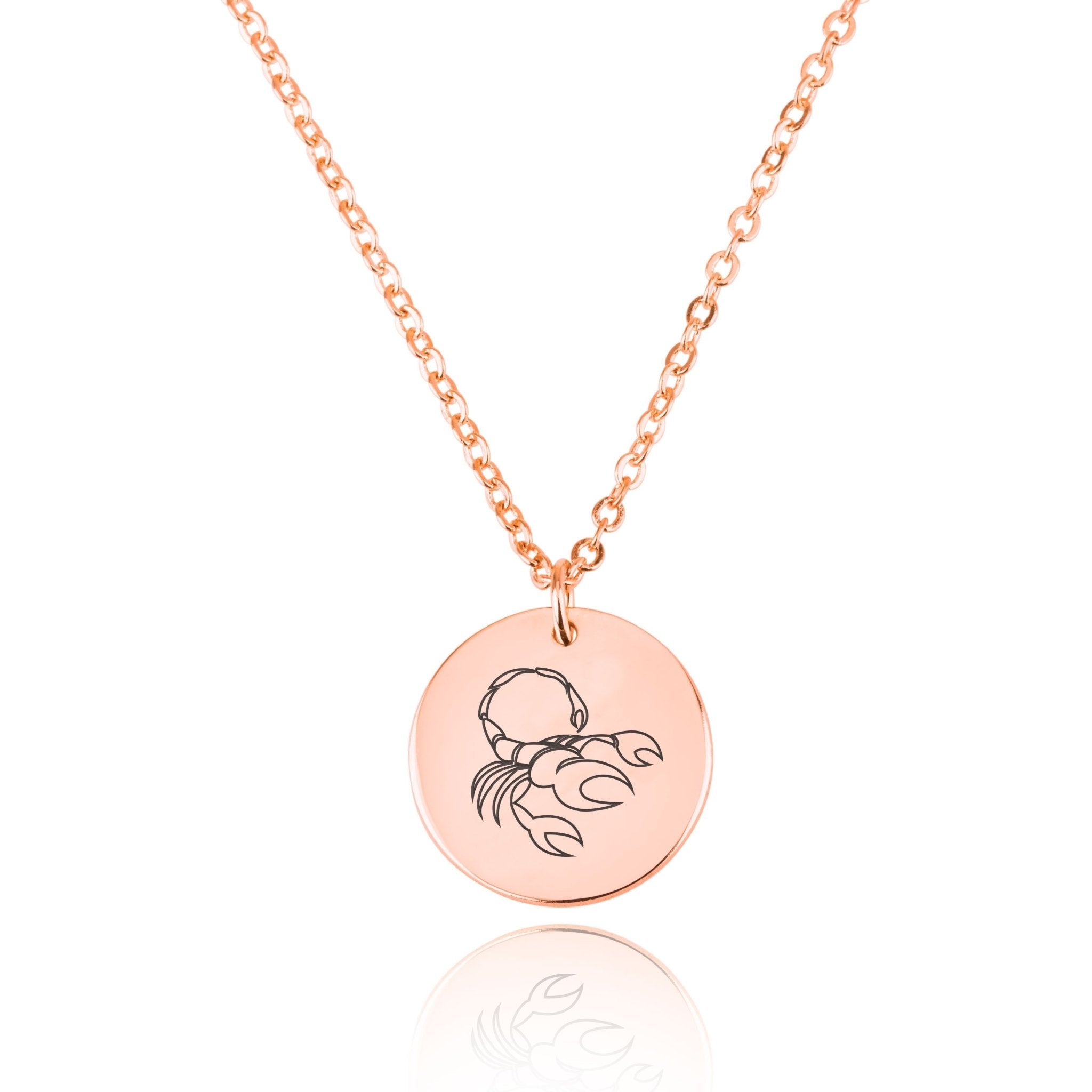 Scorpio Zodiac Disk Necklace La Vie Bien Scorpio Zodiac Disk Necklace
