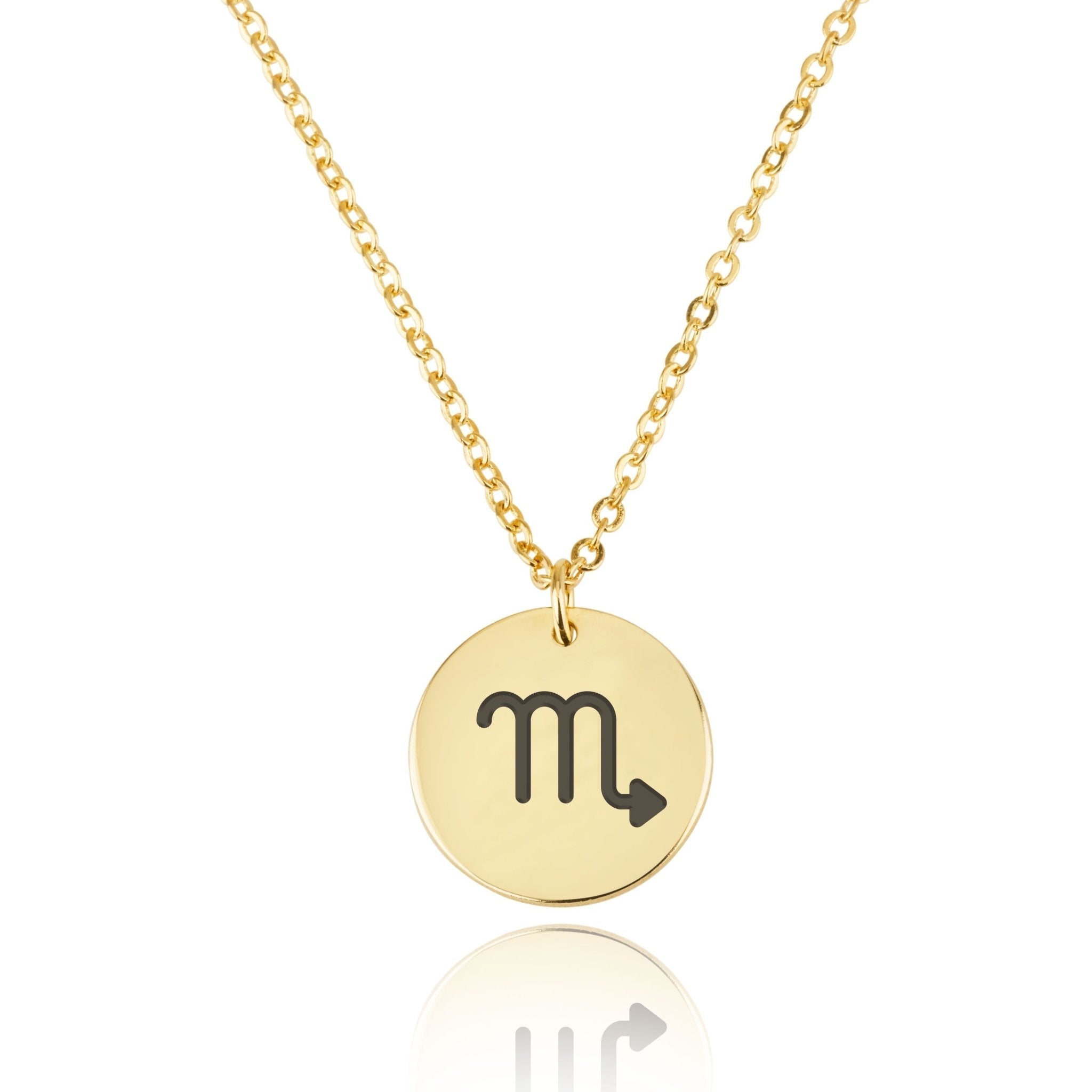 Scorpio Zodiac Sign Disk Necklace La Vie Bien Scorpio Zodiac Sign Disk Necklace