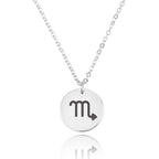 Scorpio Zodiac Sign Disk Necklace La Vie Bien Scorpio Zodiac Sign Disk Necklace