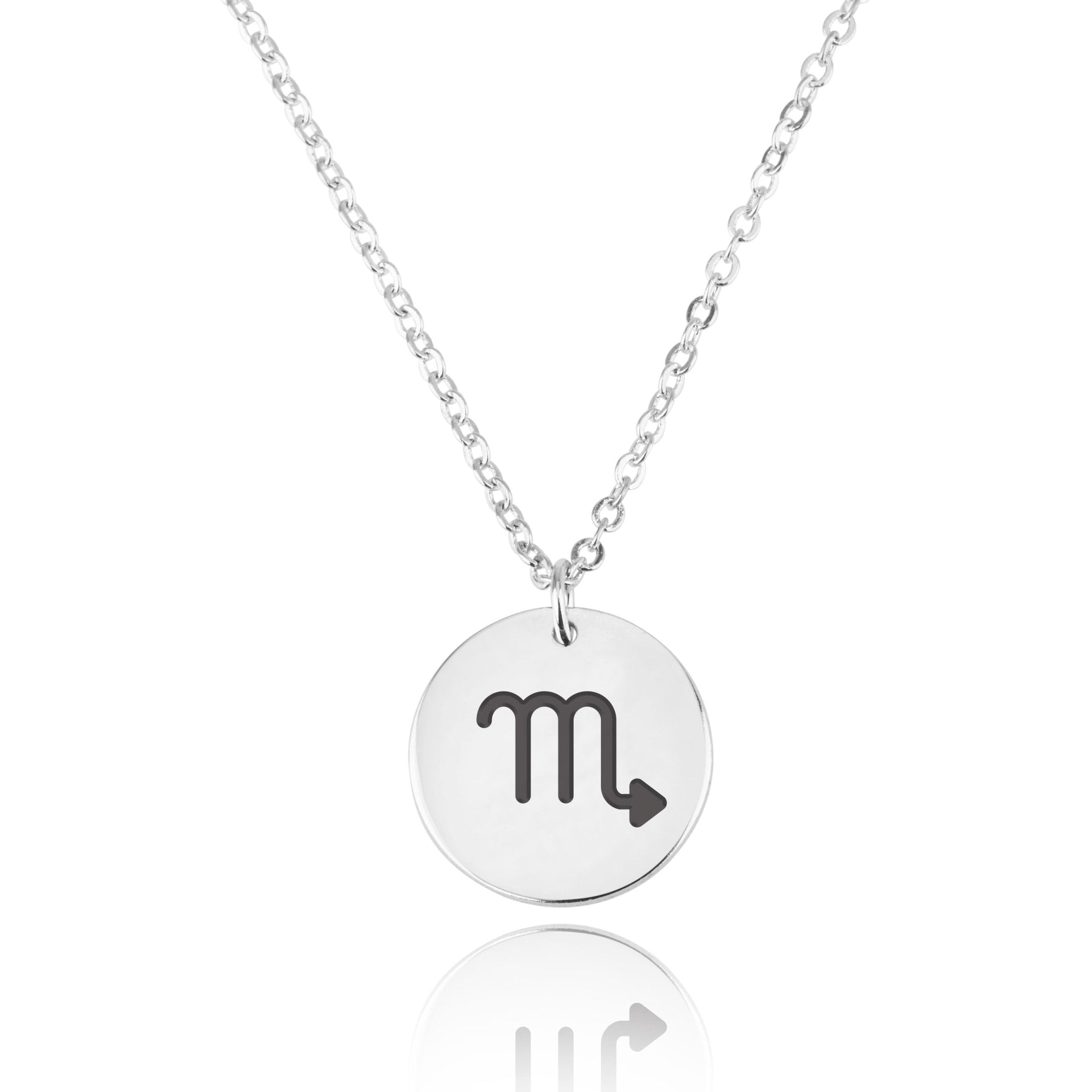 Scorpio Zodiac Sign Disk Necklace La Vie Bien Scorpio Zodiac Sign Disk Necklace