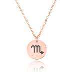 Scorpio Zodiac Sign Disk Necklace La Vie Bien Scorpio Zodiac Sign Disk Necklace
