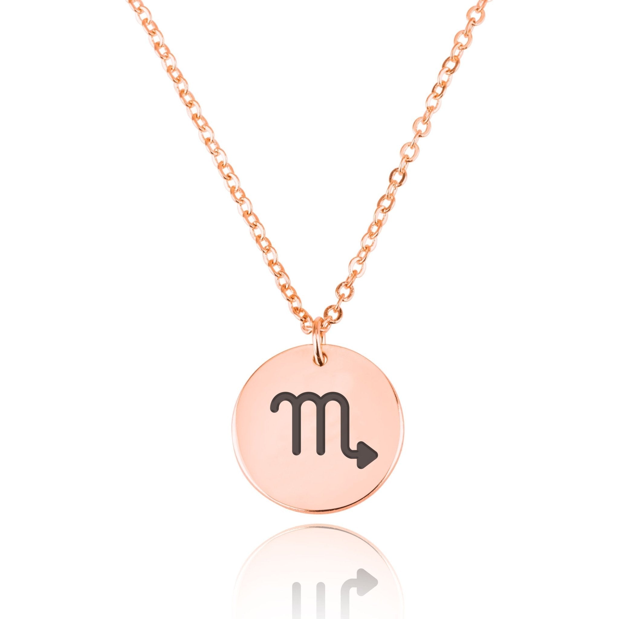 Scorpio Zodiac Sign Disk Necklace La Vie Bien Scorpio Zodiac Sign Disk Necklace