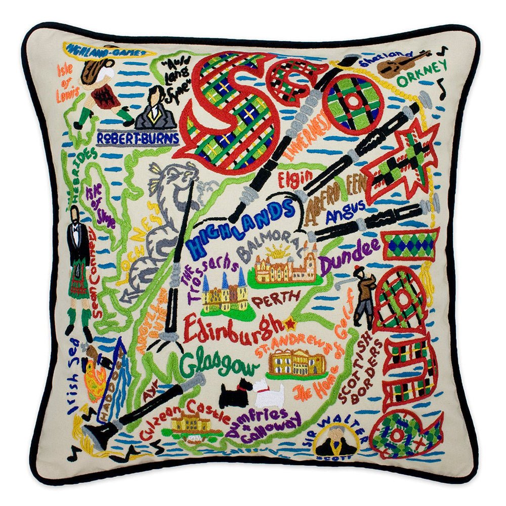 Scotland Hand - Embroidered Pillow Pillows La Vie Bien Scotland Hand - Embroidered Pillow